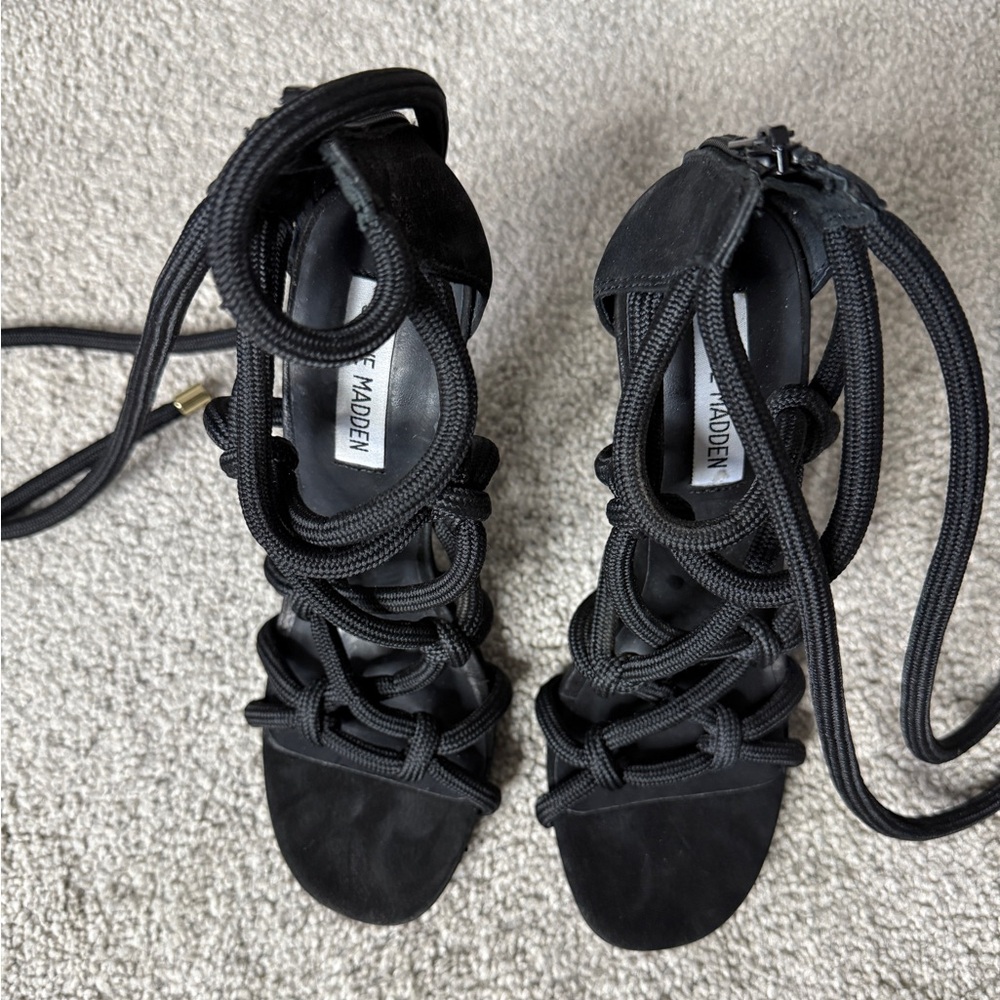 Steve Madden Black Strappy High Heels